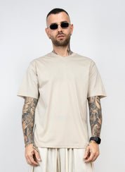 T-shirt filo di scozia scollo "V"