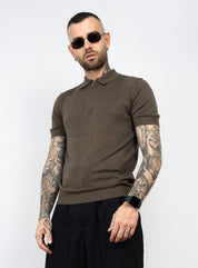 Polo mezza zip in filo