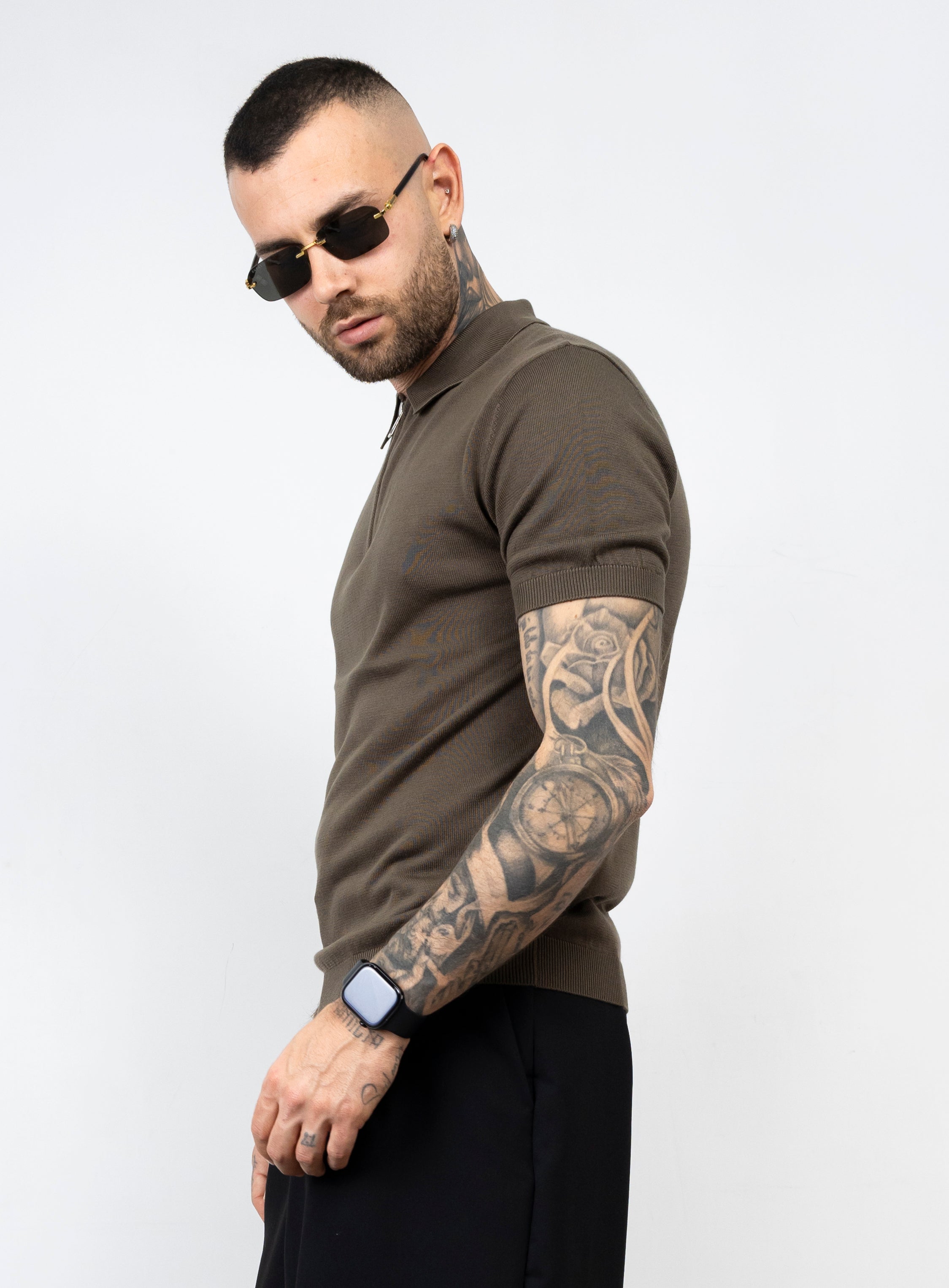 Polo mezza zip in filo