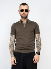 Polo mezza zip in filo