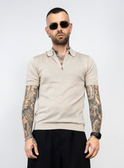 Polo mezza zip in filo