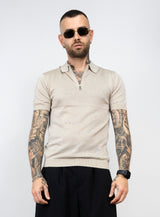 Polo mezza zip in filo