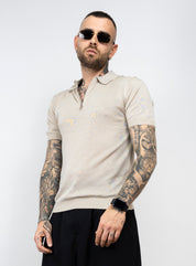 Polo mezza zip in filo