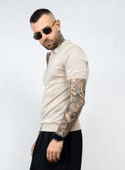 Polo mezza zip in filo