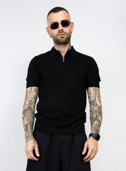 Polo mezza zip in filo