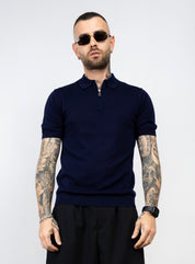 Polo mezza zip in filo