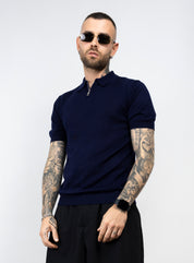 Polo mezza zip in filo