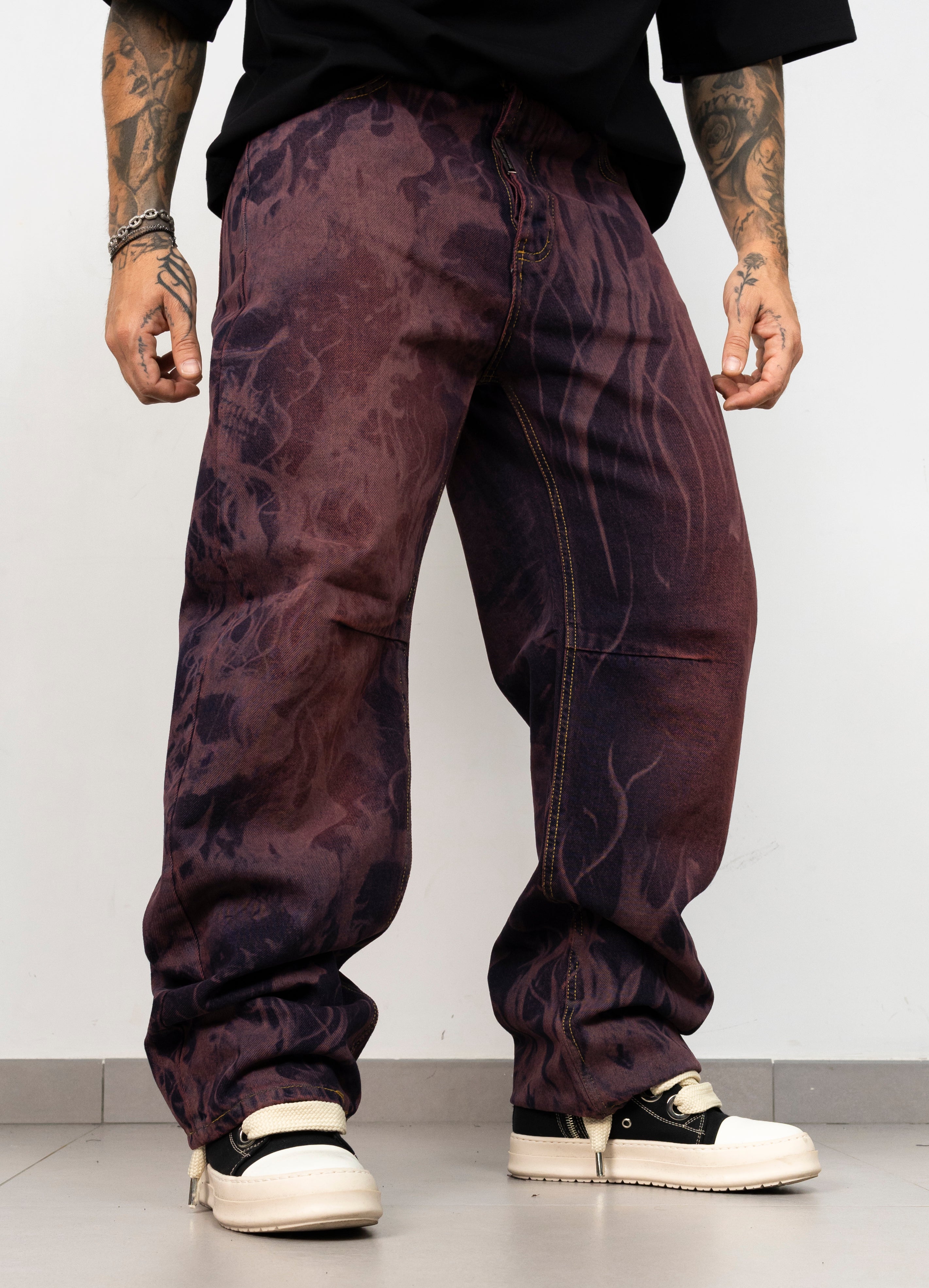 Jeans Flames Purple