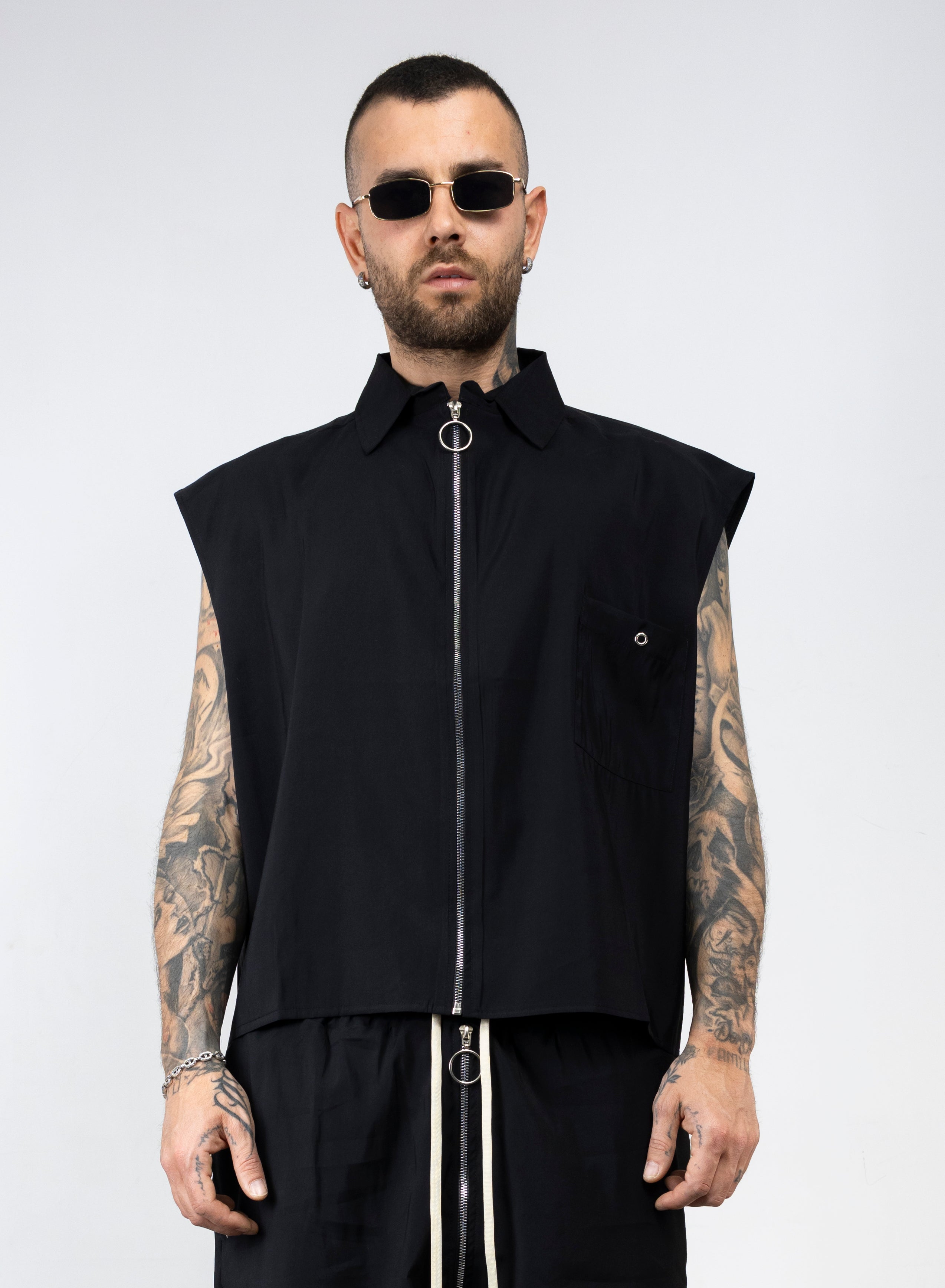 Coordinato smanicato zip