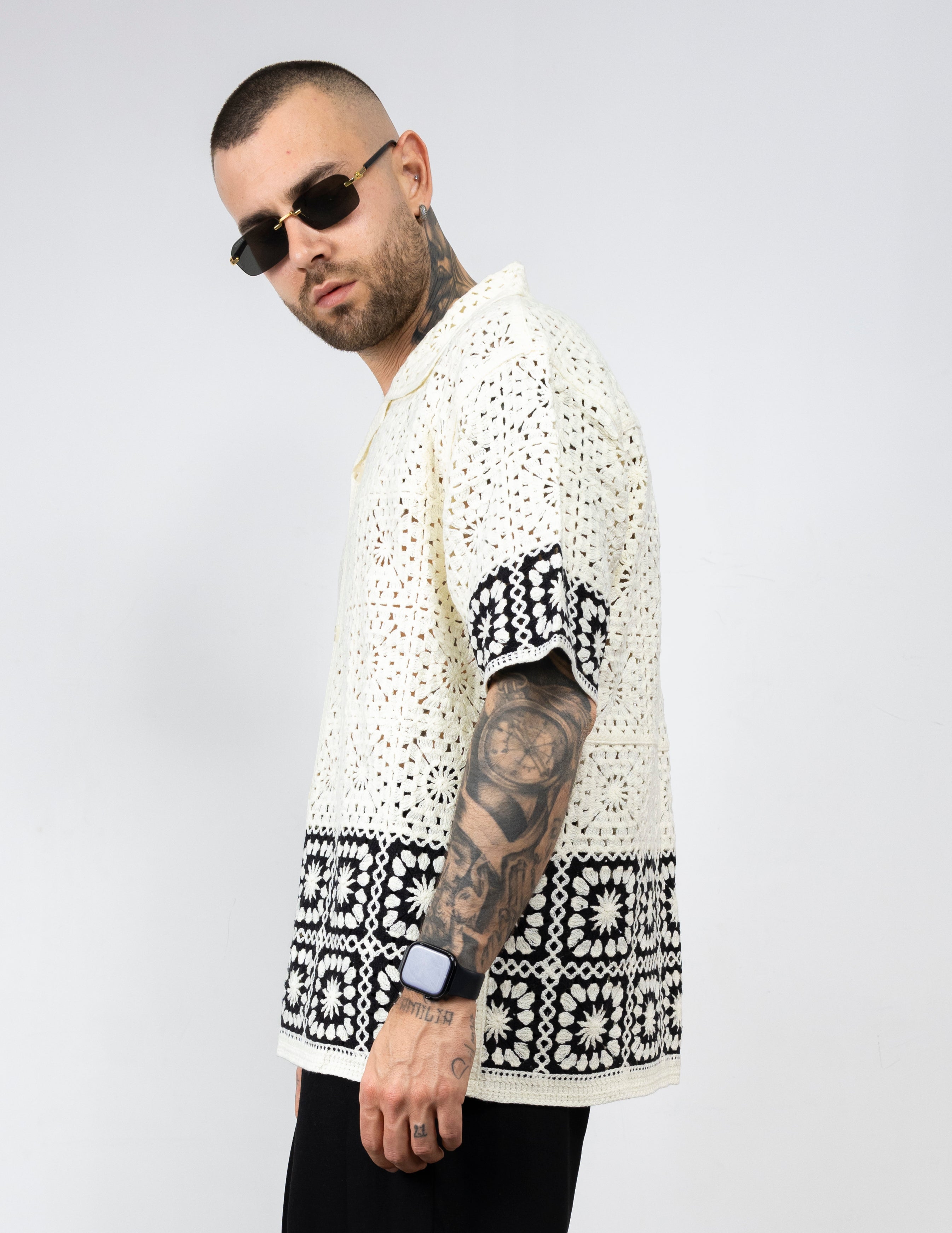 Camicia ricamo bicolor suite