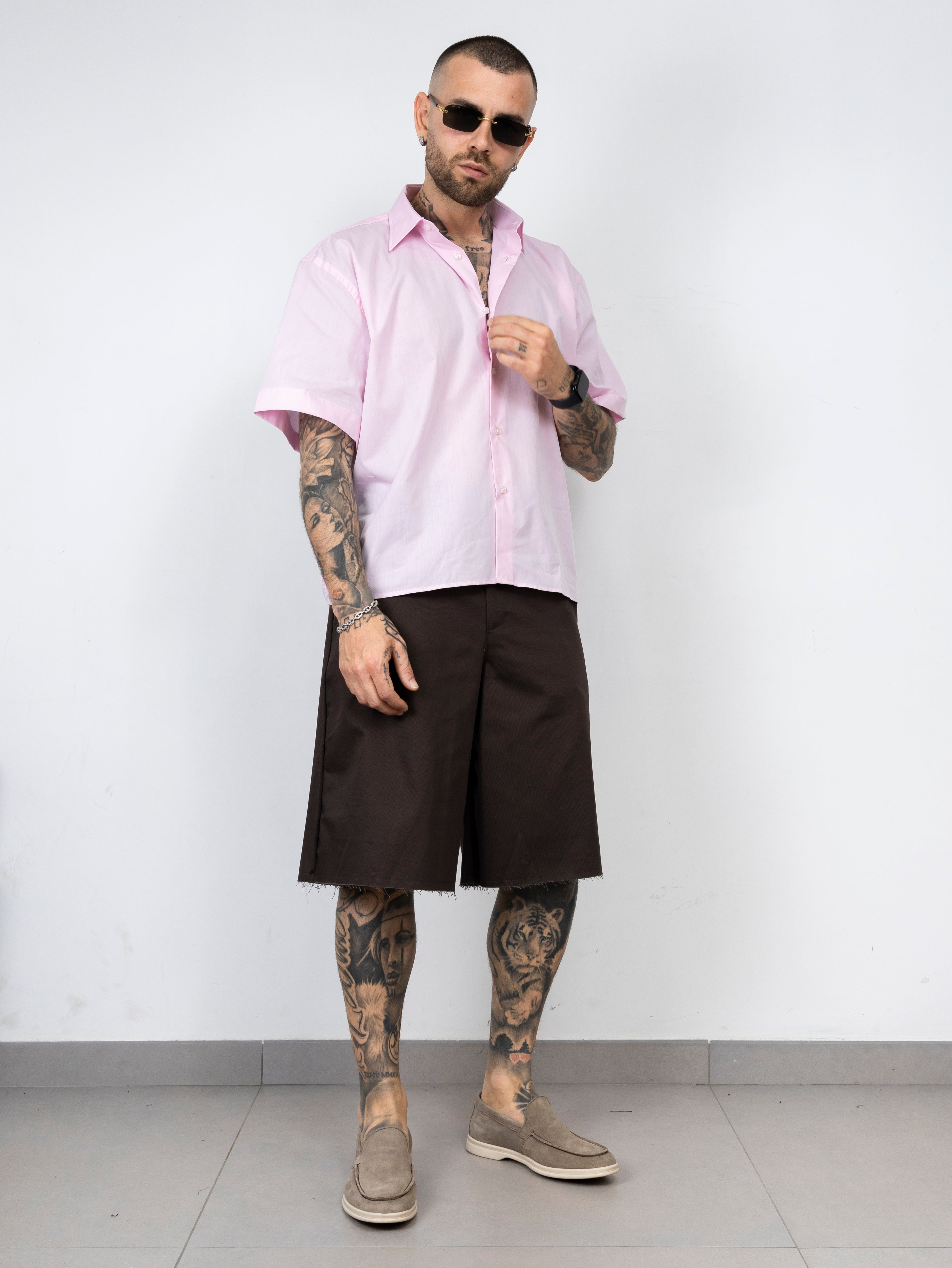 Camicia crop sartoriale basic