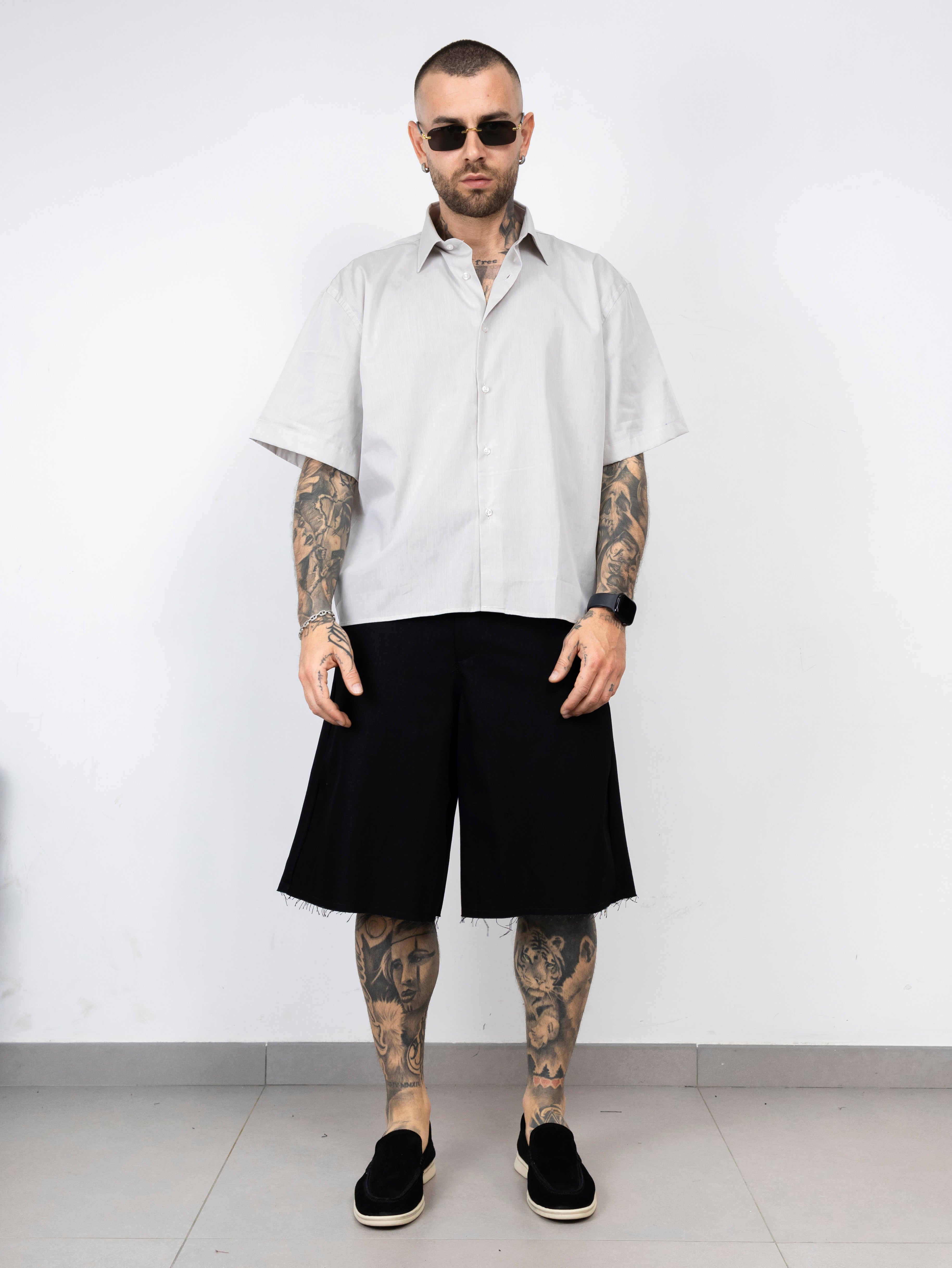 Camicia crop sartoriale basic