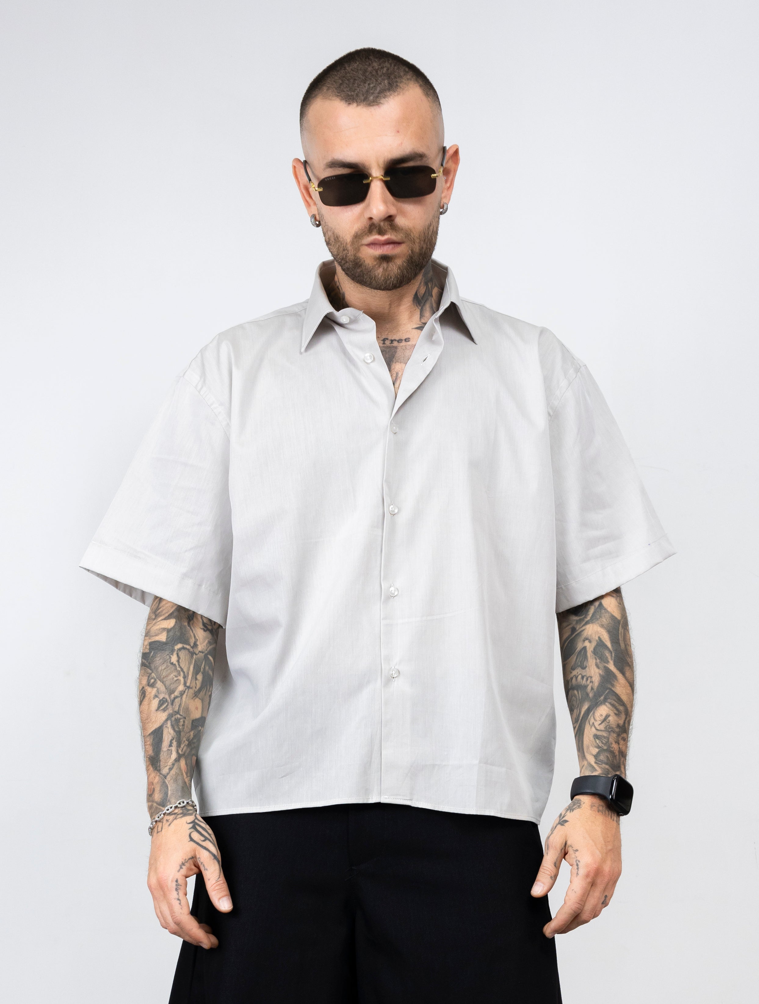 Camicia crop sartoriale basic