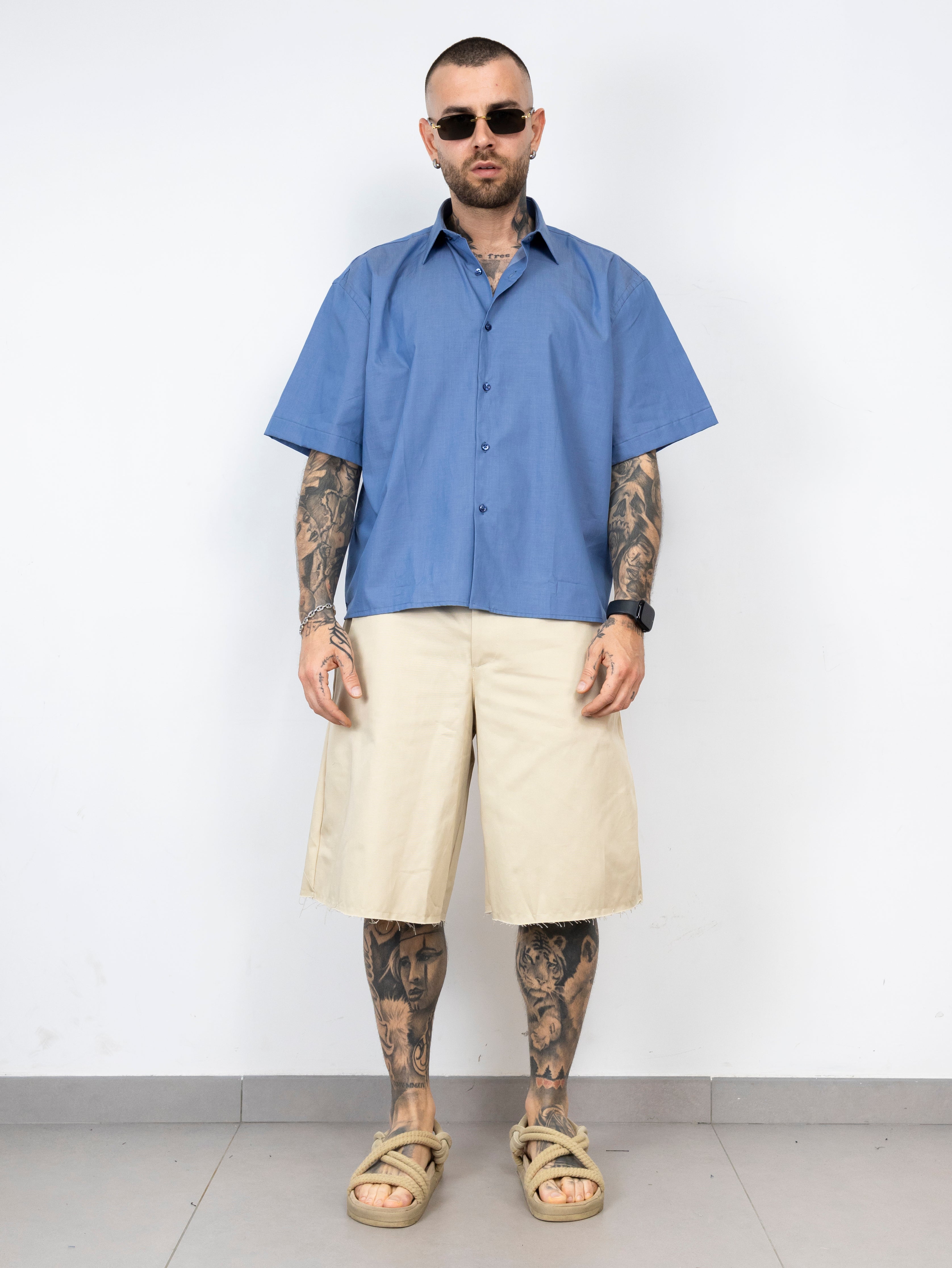 Camicia crop sartoriale basic