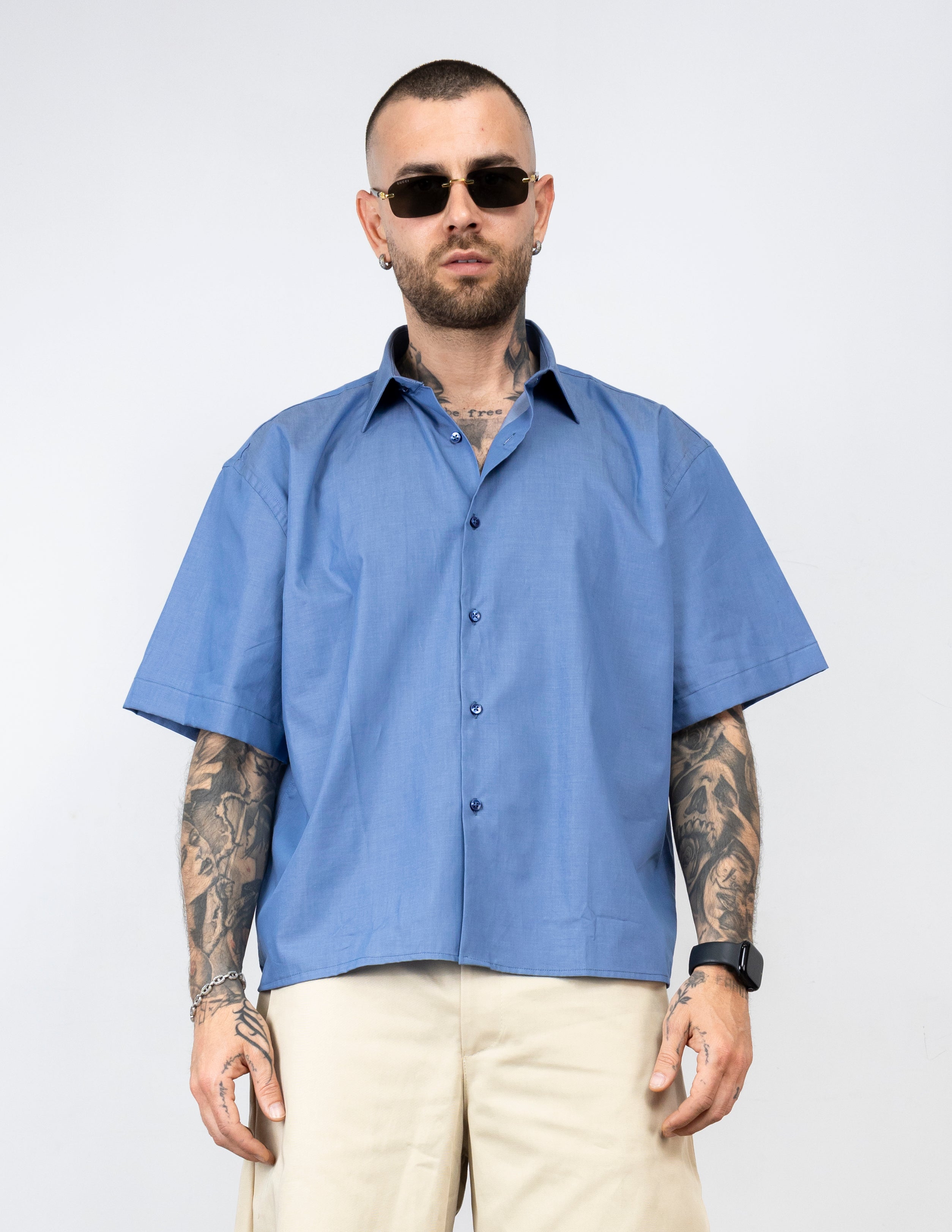 Camicia crop sartoriale basic