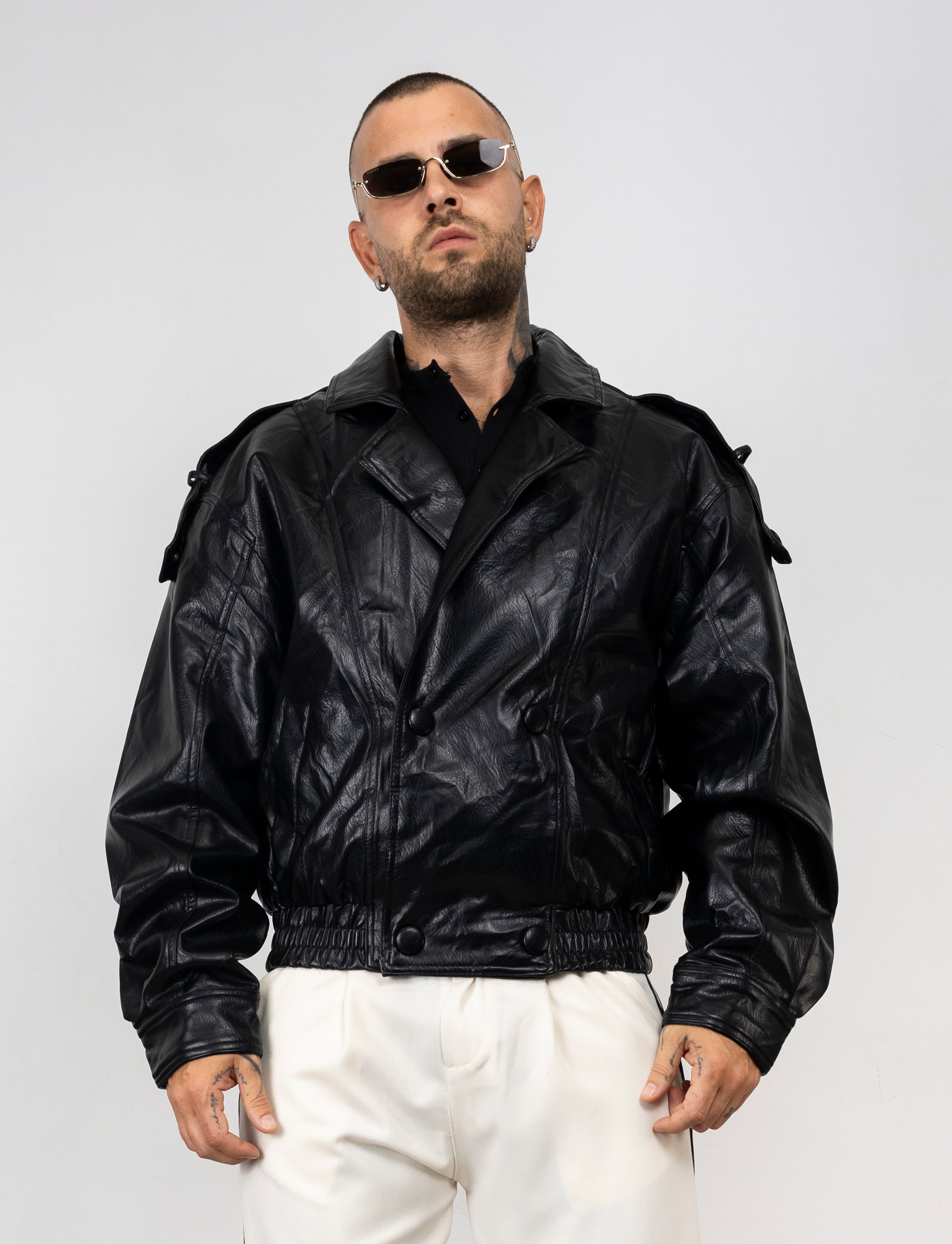 Giacca Biker Cropped