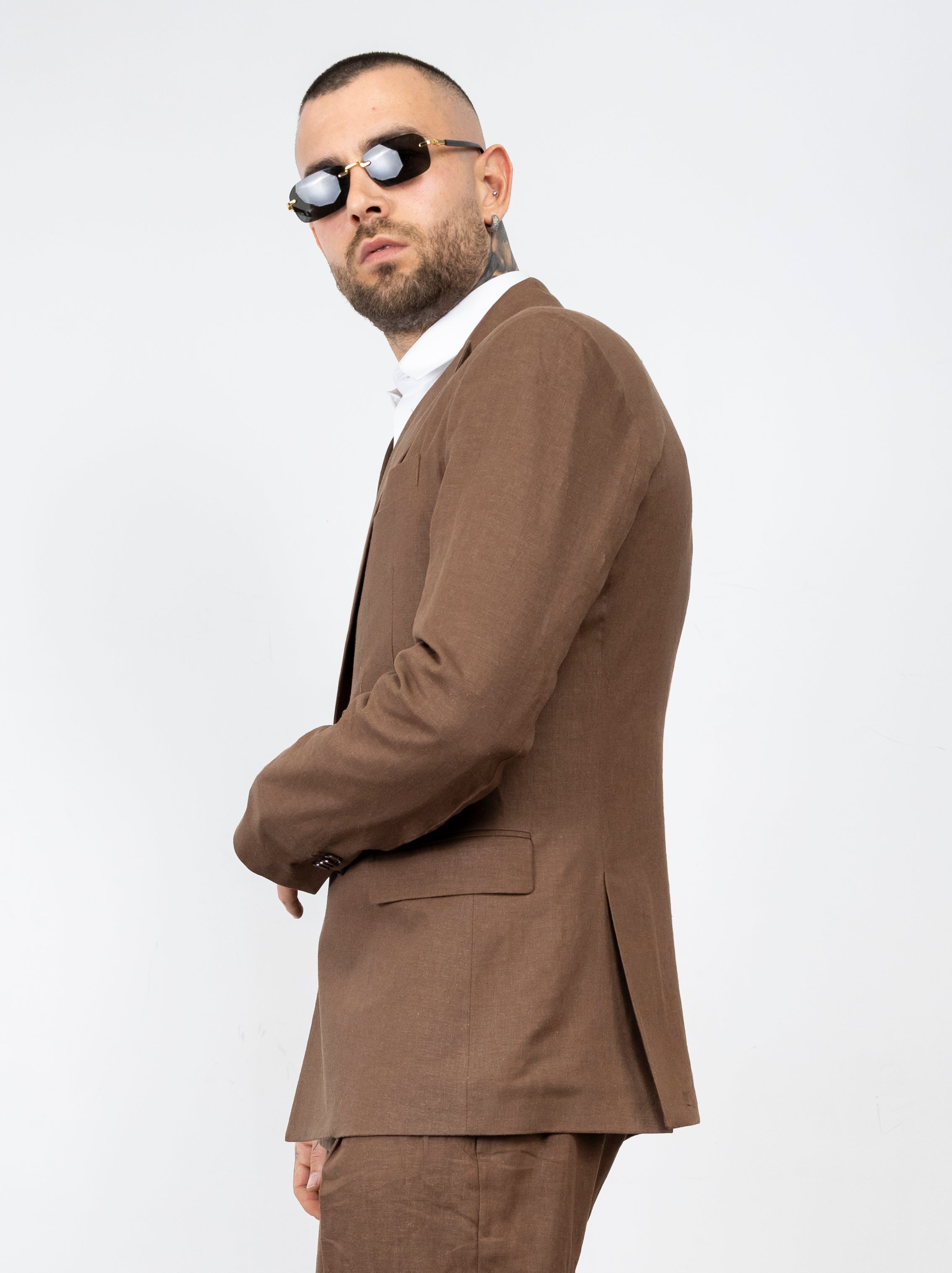 Coordinato 4 bottoni simil lino