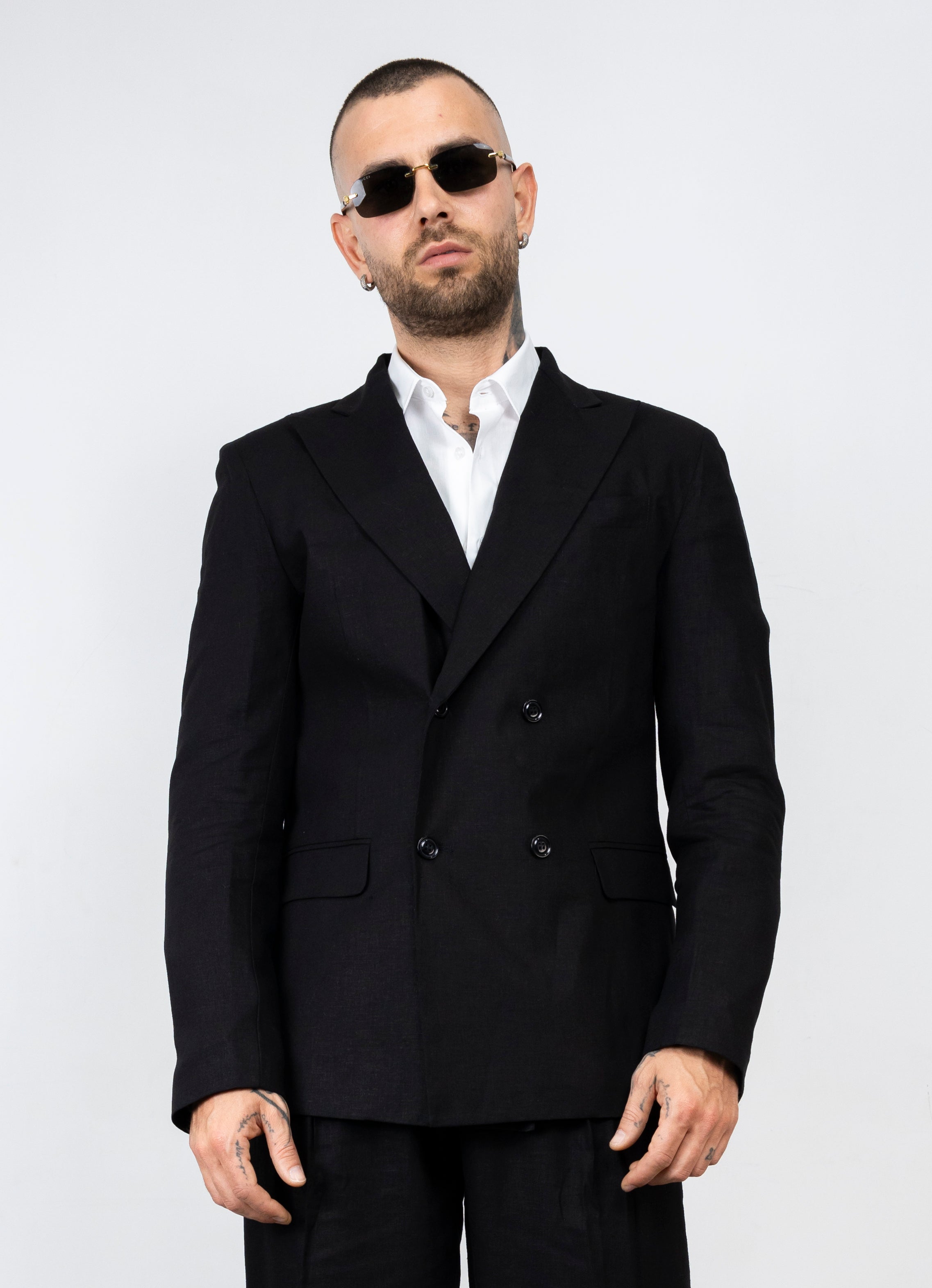 Coordinato 4 bottoni simil lino