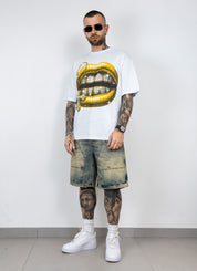 T-shirt mouth gold