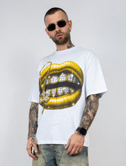 T-shirt mouth gold