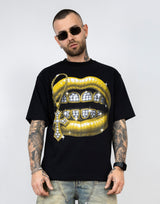 T-shirt mouth gold