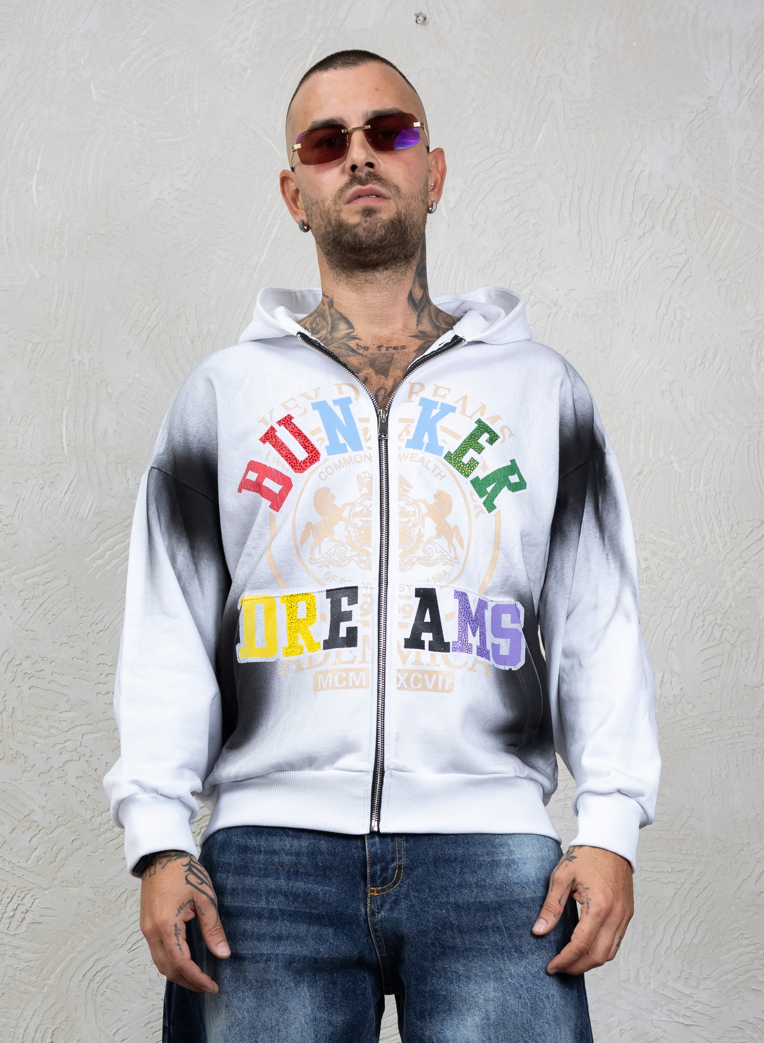 Hoodie Zip Dreams Strass