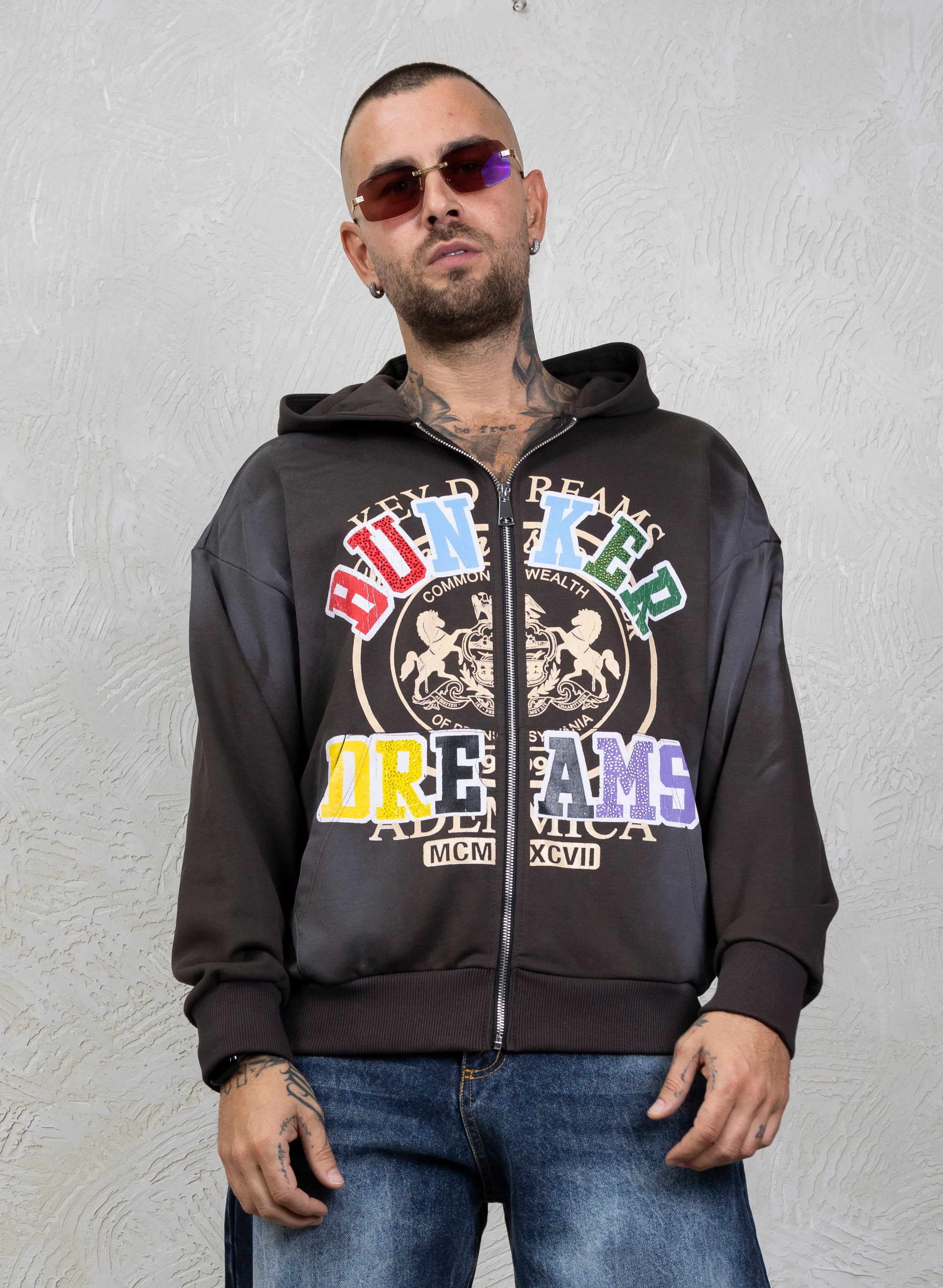 Hoodie Zip Dreams Strass