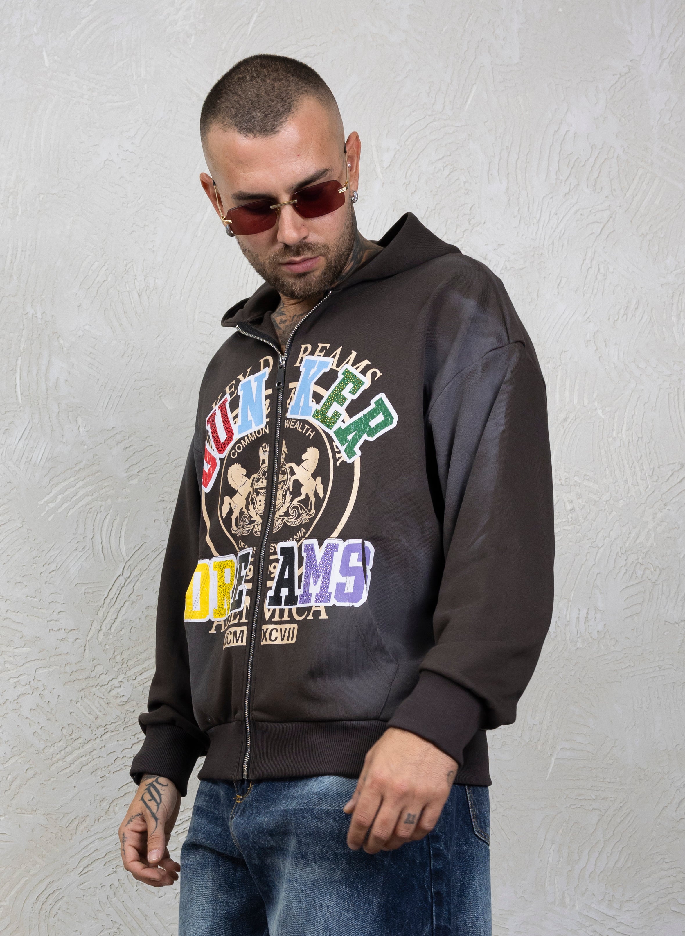 Hoodie Zip Dreams Strass