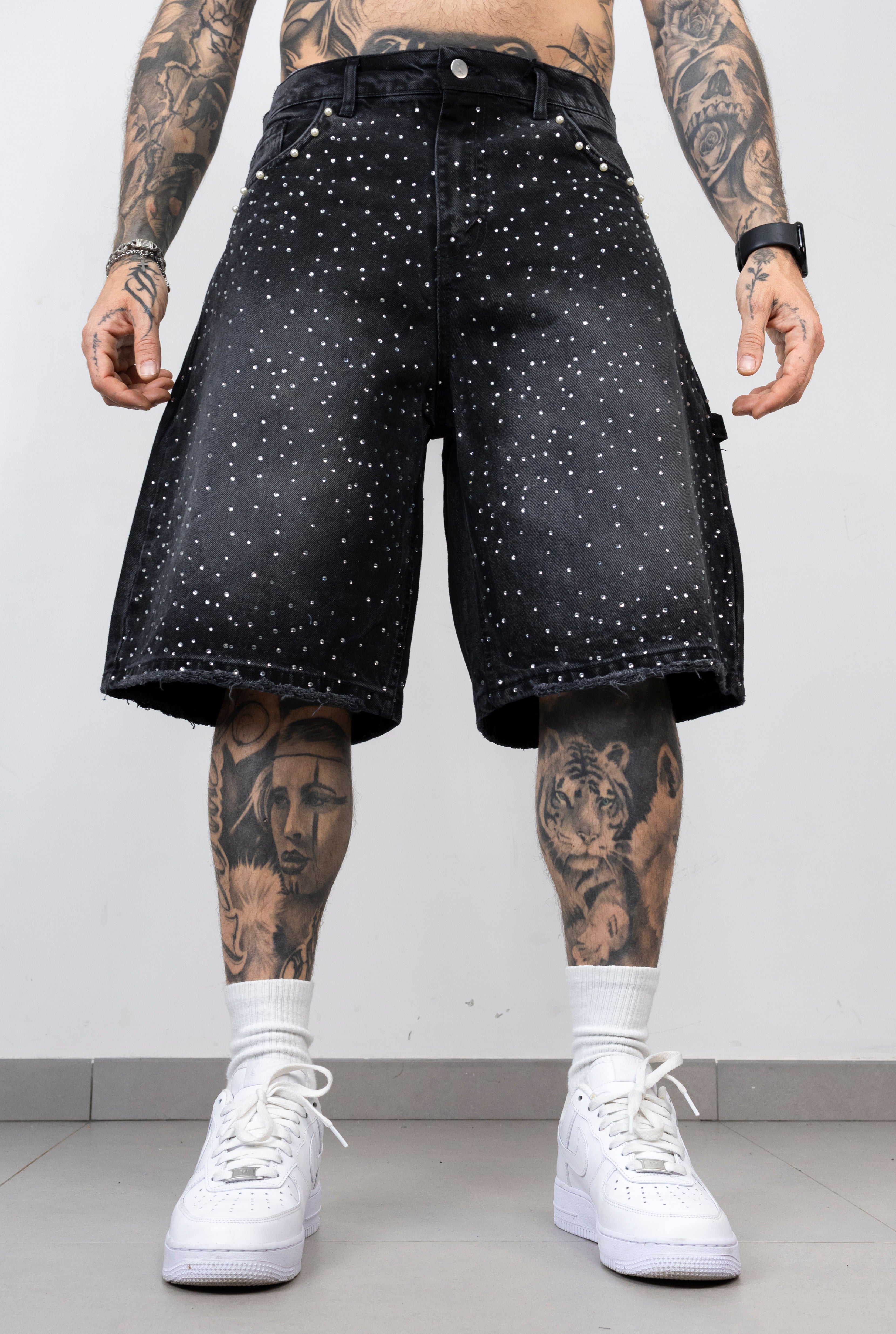 Bermuda full strass e perle