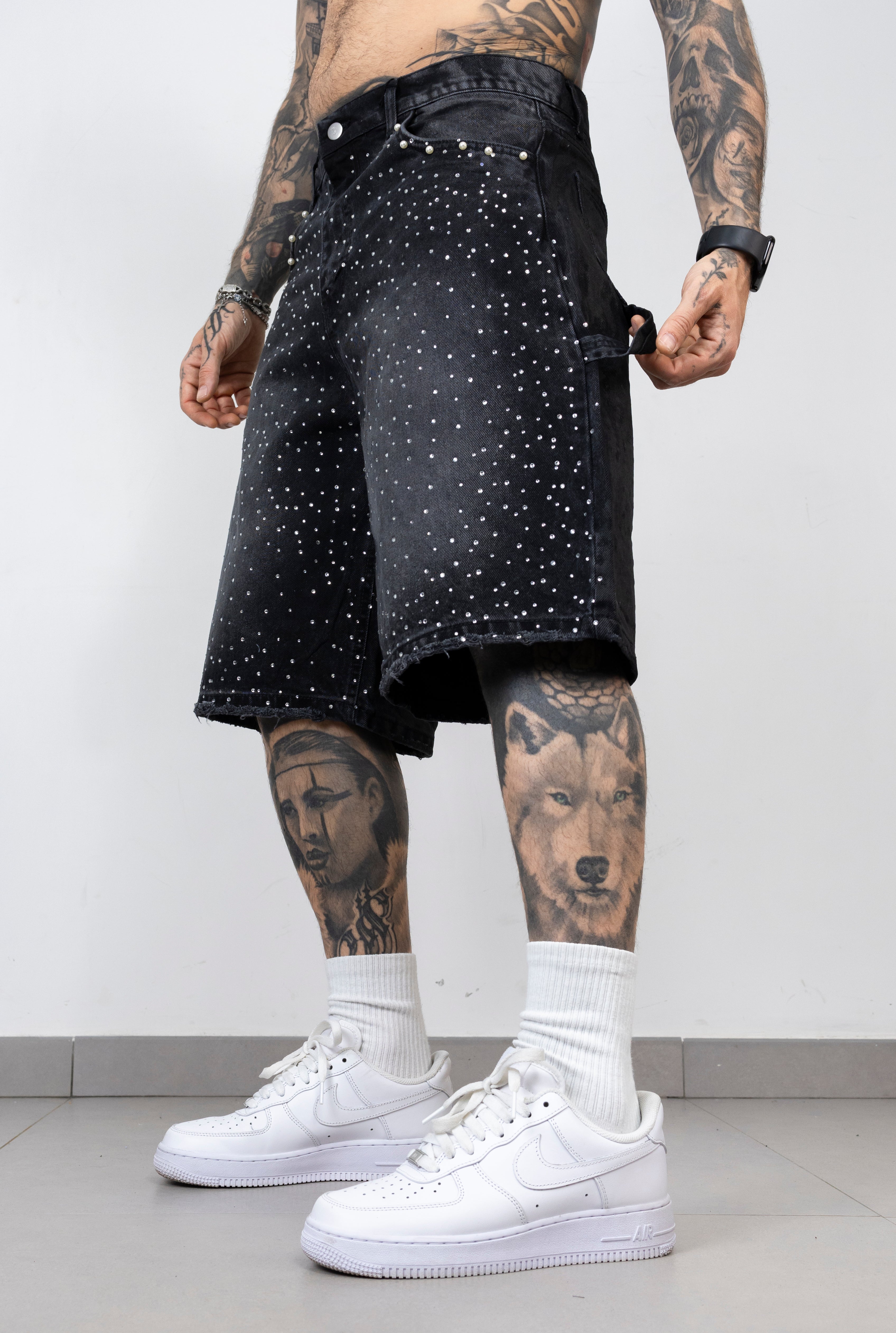 Bermuda full strass e perle