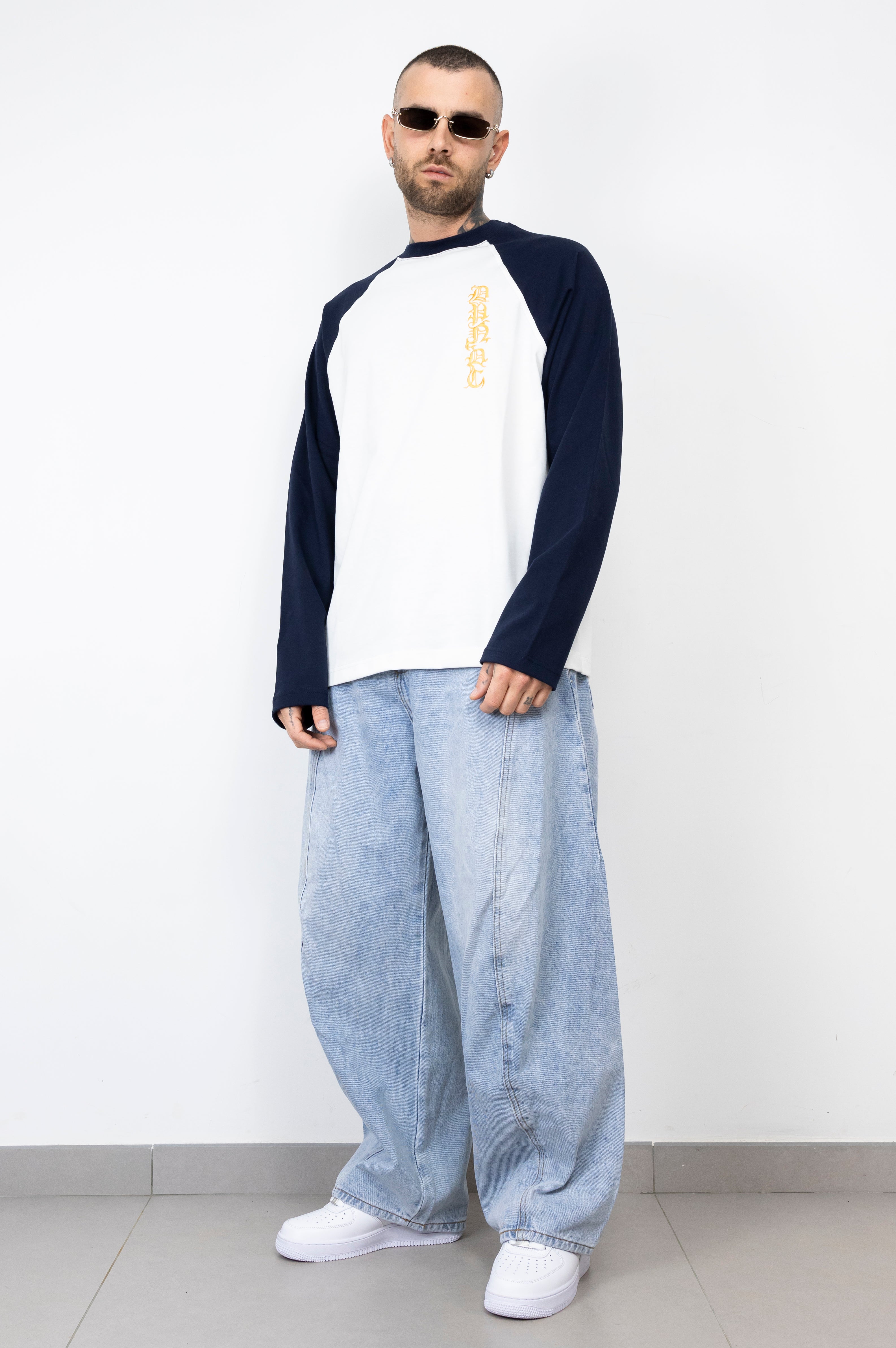 T-shirt long sleeve bicolor ricamo