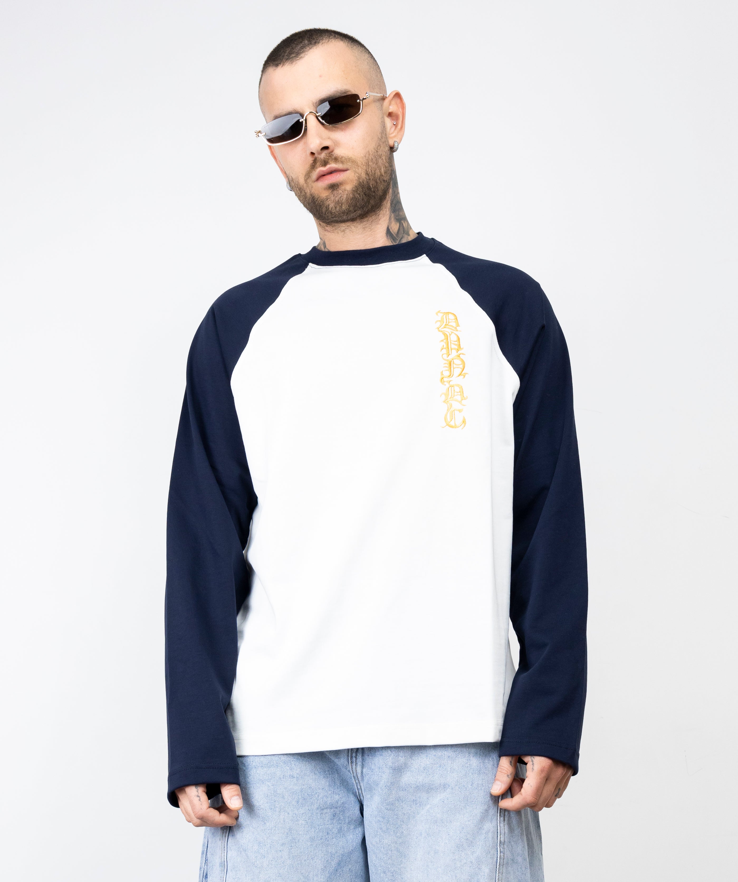 T-shirt long sleeve bicolor ricamo