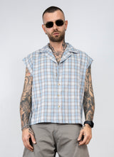 Camicia giromanica quadri bicolor