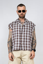 Camicia giromanica quadri bicolor