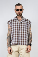 Camicia giromanica quadri bicolor