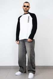 T-shirt long sleeve bicolor ricamo