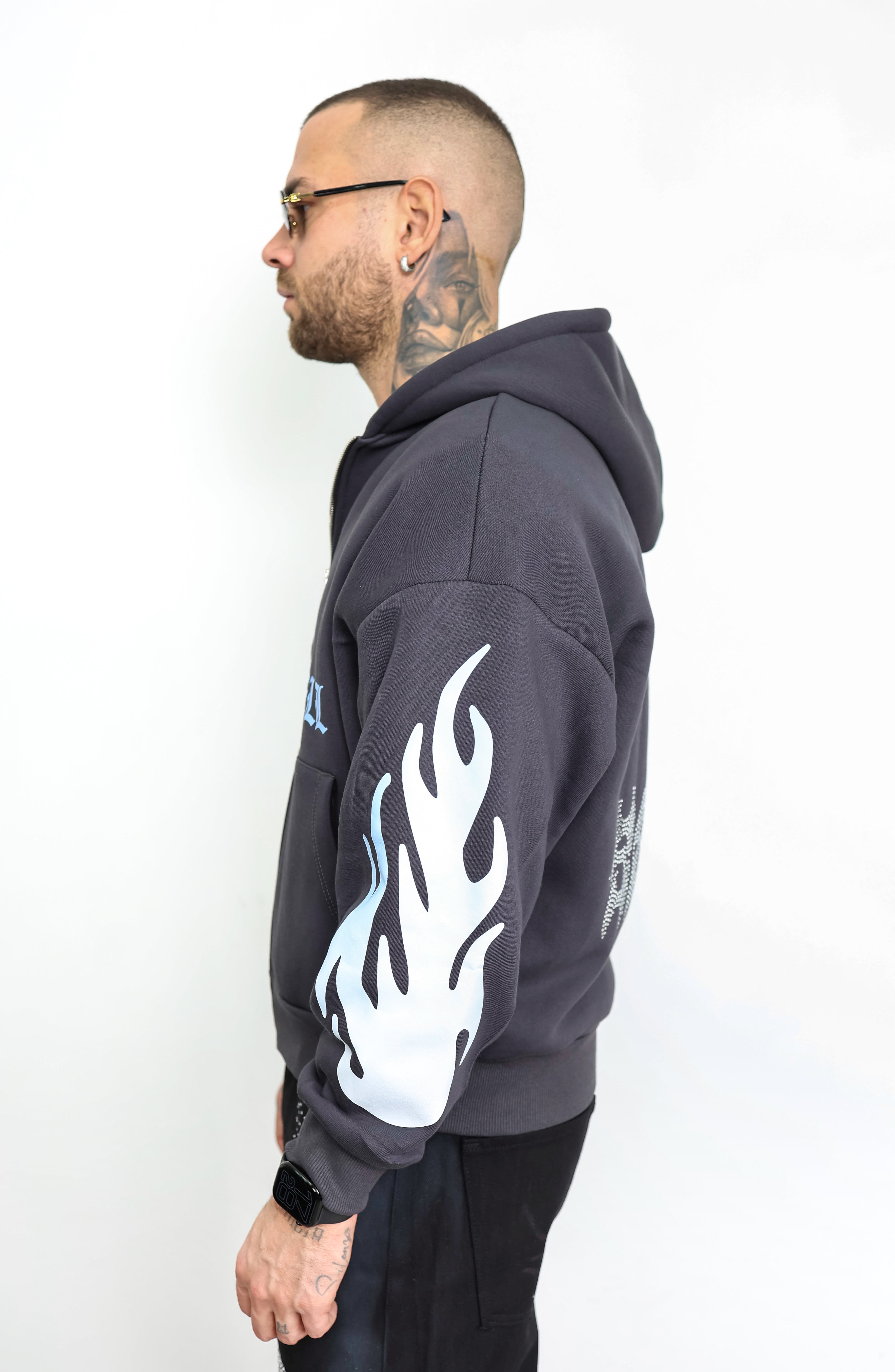 Hoodie zip flames