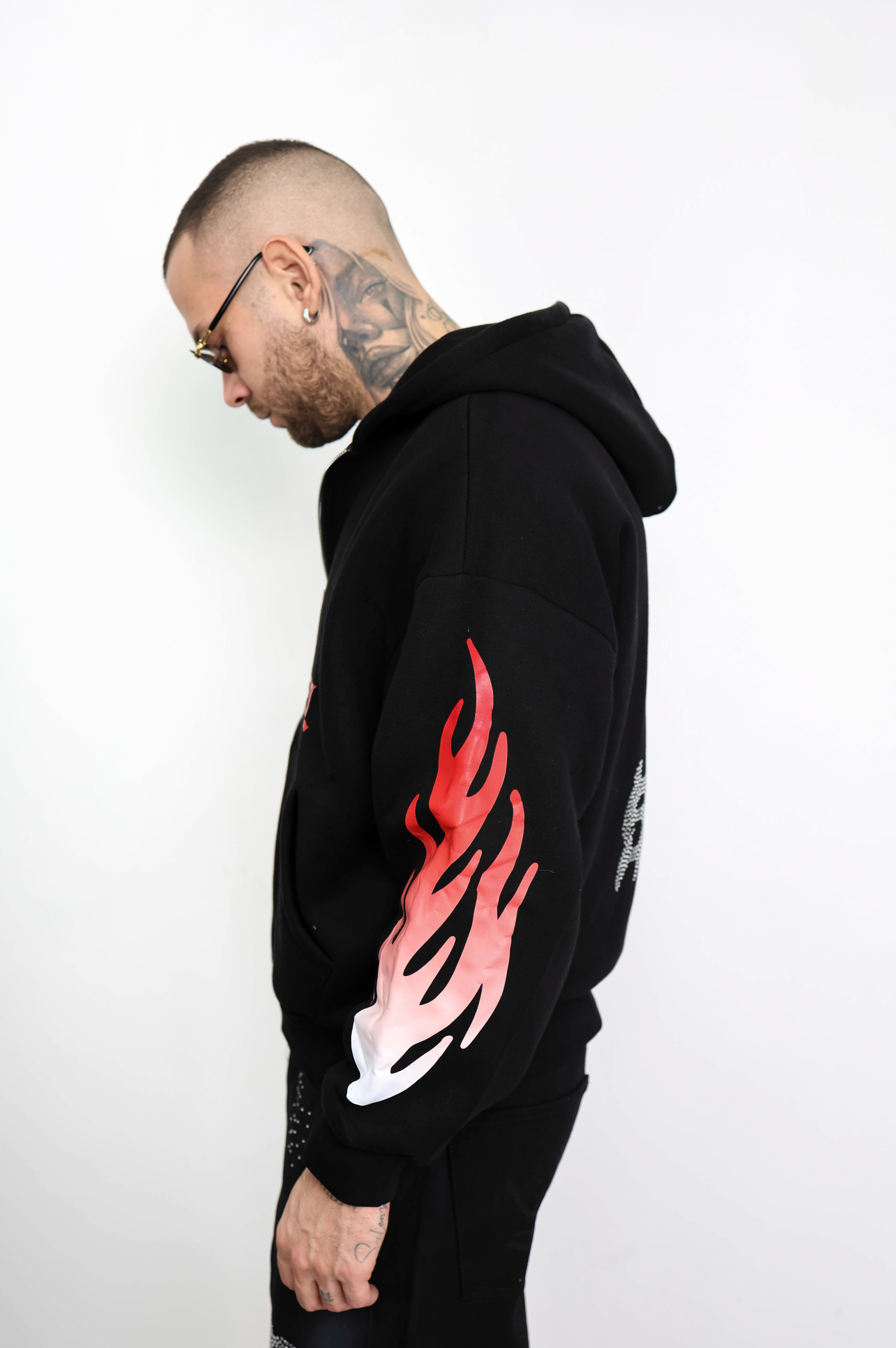 Hoodie zip flames